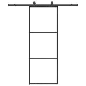 vidaXL Porta deslizante c/ conj. ferragens 76x205cm vidro ESG preto