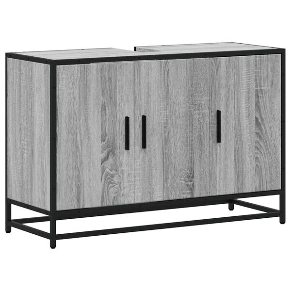 vidaXL Arm&aacute;rio p/ lavat&oacute;rio WC 90x33x60 cm deriv.madeira cinza sonoma
