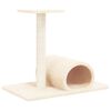 vidaXL Poste arranhador para gatos com t&uacute;nel 60x34,5x50 cor creme