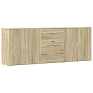 vidaXL Aparadores 3 pcs derivados de madeira cor carvalho sonoma