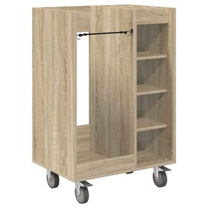 vidaXL Arm&aacute;rio de Golfe com roda Liso Carvalho Sonoma 65 x 45 x 98 cm