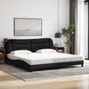 vidaXL Estrutura de cama sem colch&atilde;o Hvar 200x200 cm tecido preto