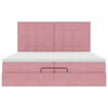 moldura de cama otomana vidaXL com colchão rosa 200x200cm Veludo
