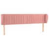 vidaXL Cabeceira de cama c/ abas veludo 203x23x78/88 cm rosa