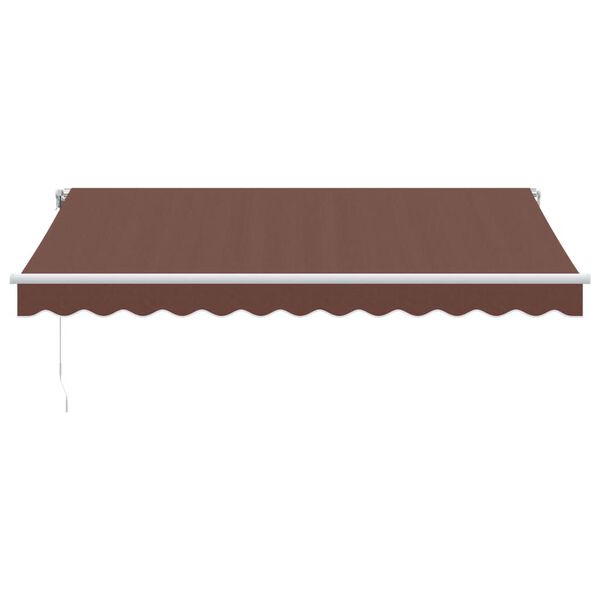 vidaXL Toldo retr&aacute;til manual com luzes LED 350x250 cm castanho