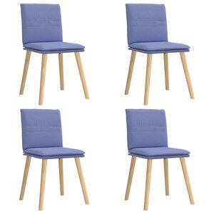 vidaXL Cadeiras de jantar 4 pcs Jeans Tecido Azul