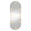vidaXL Espelho de parede oval com luzes LED 25x60 cm vidro