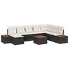 vidaXL Conjunto de Sof&aacute; de Jardim 9 unid. Preto vime PE