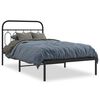 vidaXL Estrutura de cama com cabeceira 107x203 cm metal preto