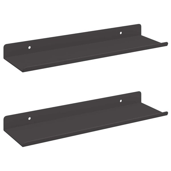 vidaXL Prateleira Flutuante 2 pcs Preto 30 x 9 x 2,5 cm A&ccedil;o