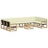 vidaXL Conjunto de Sof&aacute;s para Exterior 11 pcs Branco e Creme