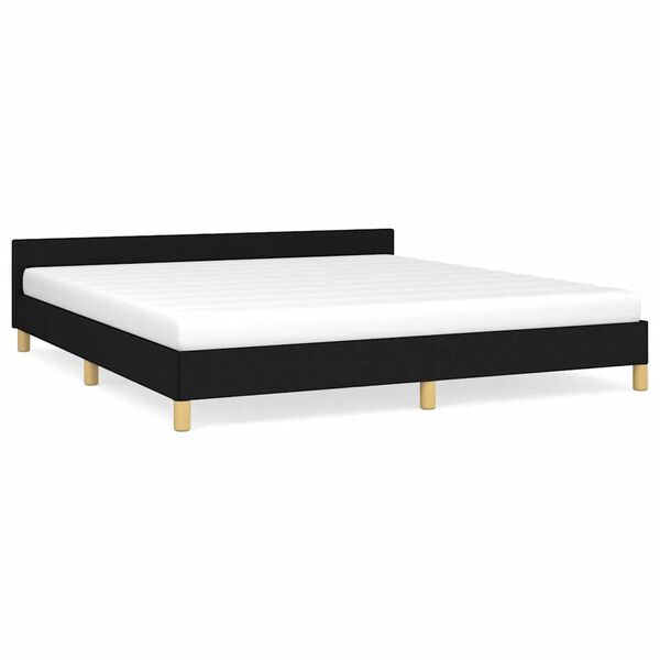 vidaXL Estrutura de cama sem colch&atilde;o 160x200 cm tecido preto