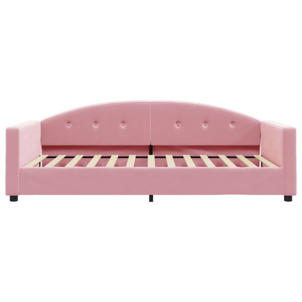 vidaXL Sof&aacute;-cama com colch&atilde;o 100x200 cm veludo rosa