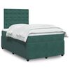 vidaXL Cama boxspring com colch&atilde;o 120x200 cm veludo verde-escuro
