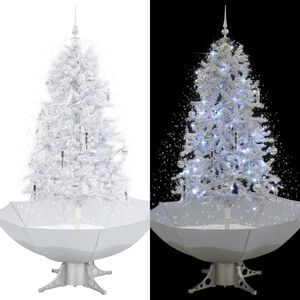 vidaXL &Aacute;rvore de Natal c/ neve base formato guarda-chuva 170 cm branco