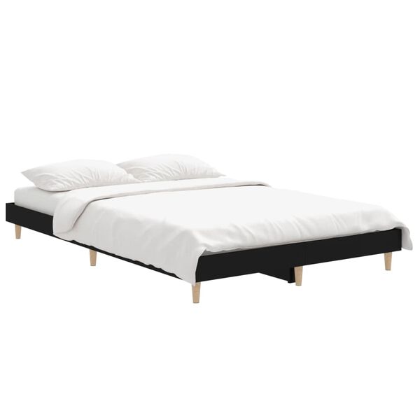 vidaXL Estrutura de cama 120x190 cm derivados de madeira preto