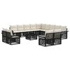vidaXL Conjunto de Sof&aacute; de Jardim 14 pcs Preto e Branco Creme vime PE