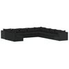 vidaXL 11 pcs conjunto lounge de jardim c/ almofad&otilde;es vime PE preto