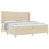 vidaXL Cama Box com cabeceira Manual Creme 200 x 200 cm tecido