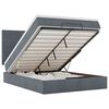vidaXL Estrutura cama otomana com colch&otilde;es 140x190cm cinzento escuro