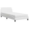 vidaXL Cama com colch&atilde;o Dover 100x200 cm couro artificial branco