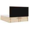 vidaXL Estrutura de cama otomana com colch&otilde;es tecido creme 200x200cm