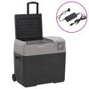 vidaXL Mala t&eacute;rmica c/ rodas e adaptador 40L polipropileno preto/cinza
