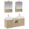 vidaXL Conjunto de Arm&aacute;rios para Banheiro 5 pcs Carvalho Sonoma