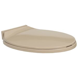 vidaXL Tampo de sanita oval com fecho suave bege