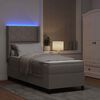 vidaXL Cama Box Spring LED Cinzento-acastanhado 80 x 200 cm tecido