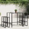vidaXL Conjunto de bar para jardim 5 pcs a&ccedil;o revestido a p&oacute; preto