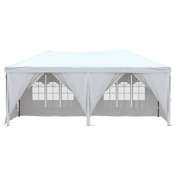 vidaXL Tenda para festas dobrável com paredes laterais 3x6 m branco