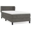 vidaXL Cama com molas/colch&atilde;o 100x200 cm veludo cinza-escuro