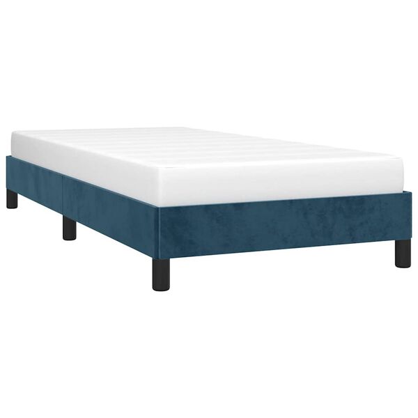vidaXL Estrutura de cama sem colch&atilde;o 100x200 cm veludo azul-escuro