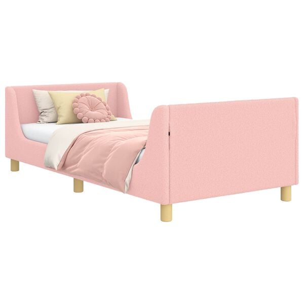vidaXL Estrutura de Cama Infantil com Cabeceira Rosa 90 x 190 cm