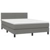 vidaXL Cama box spring c/ colch&atilde;o e LED 140x200 cm tecido cinza-escuro