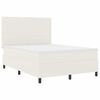 vidaXL Cama Box Creme e Branco 160 x 200 cm Tecido de Veludo Cotele