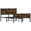 vidaXL Estrutura de cama sem colchão 120x190 cm metal carvalho fumado