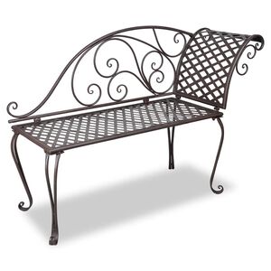 vidaXL Chaise lounge para jardim 128 cm a&ccedil;o antigo castanho
