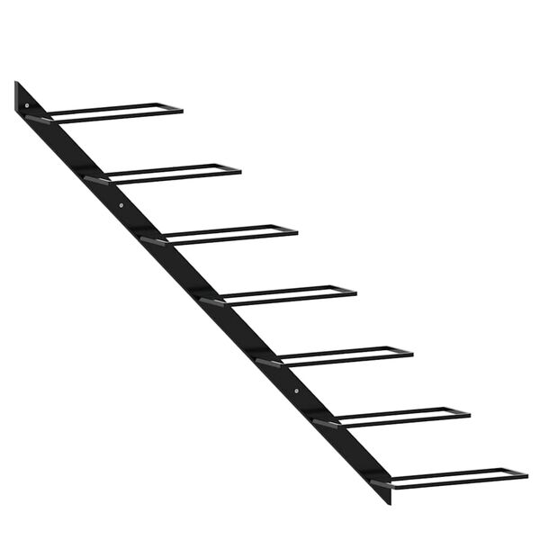 vidaXL Garrafeira de parede para 7 garrafas metal preto