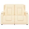 vidaXL Poltrona massagens 2 lug. reclin&aacute;vel sup. copo couro art. creme