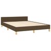 vidaXL Estrutura de cama sem colch&atilde;o 140x190 cm tecido castanho-escuro