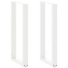 vidaXL P&eacute;s de mesa de bar em forma de U, 2 pe&ccedil;as, branco, 50x(100-101) cm, a&ccedil;o