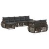 vidaXL Conjunto de Sof&aacute; de Jardim 9 unid. Cinza e Cinza Escuro vime PE