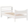 vidaXL Estrutura de cama com cabeceira 90x200 cm pinho maci&ccedil;o branco