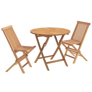 vidaXL Conjunto de Bistro de Jardim Dobr&aacute;vel de 3 Pe&ccedil;as Natural