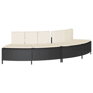 vidaXL Bancos p/ banheira de hidrom. c/ almofad&otilde;es 2 pcs vime PE preto