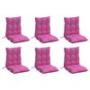 vidaXL Almofad&otilde;es cadeira encosto baixo 6 pcs tecido oxford rosa