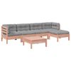 vidaXL 6 pcs conj. sof&aacute;s jardim c/ almofad&otilde;es madeira abeto-de-douglas