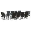 vidaXL Conjunto de Jantar para Jardim 13 unid. Preto A&ccedil;o